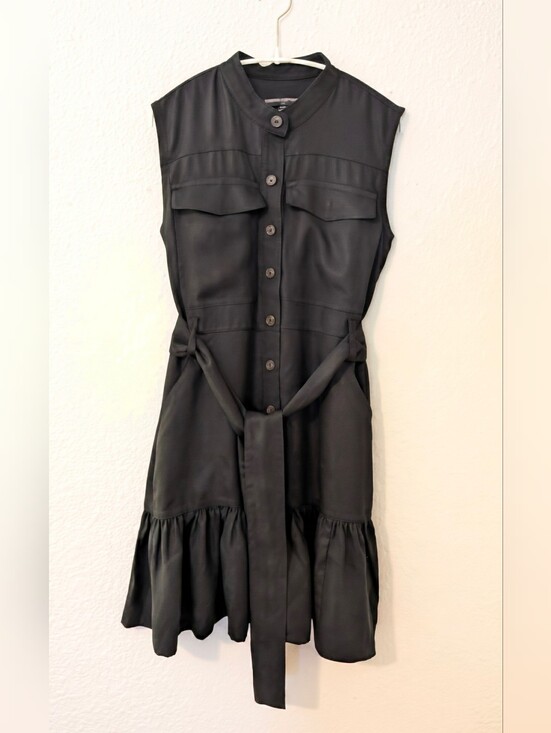 Banana Republic Dresses & Skirts - XXS Black Belted Button-up Banana Republic Dress With Pockets